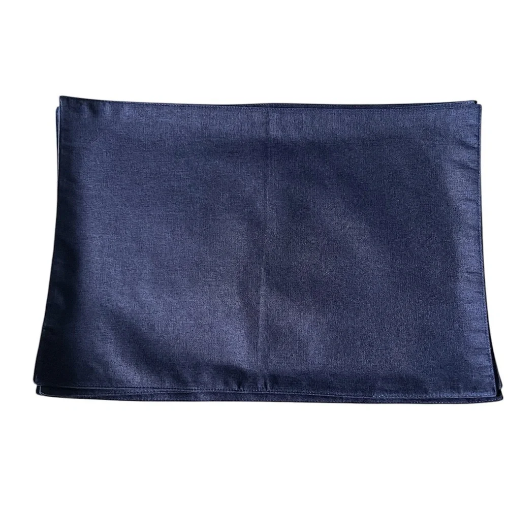 Unbranded Set of 4 Navy Blue Linen Placemats